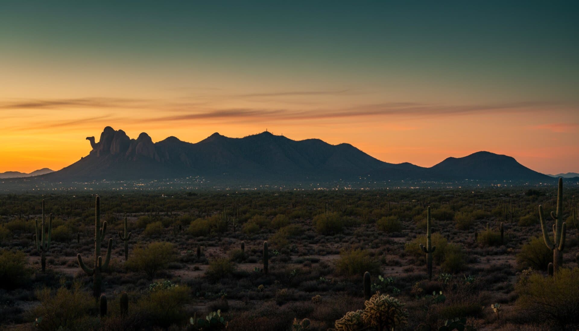 Dusk study of the Paradise Valley landscape