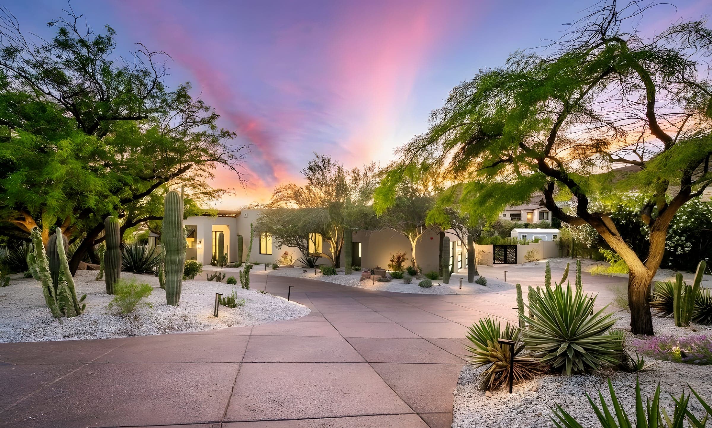 Front Facade at Sunset