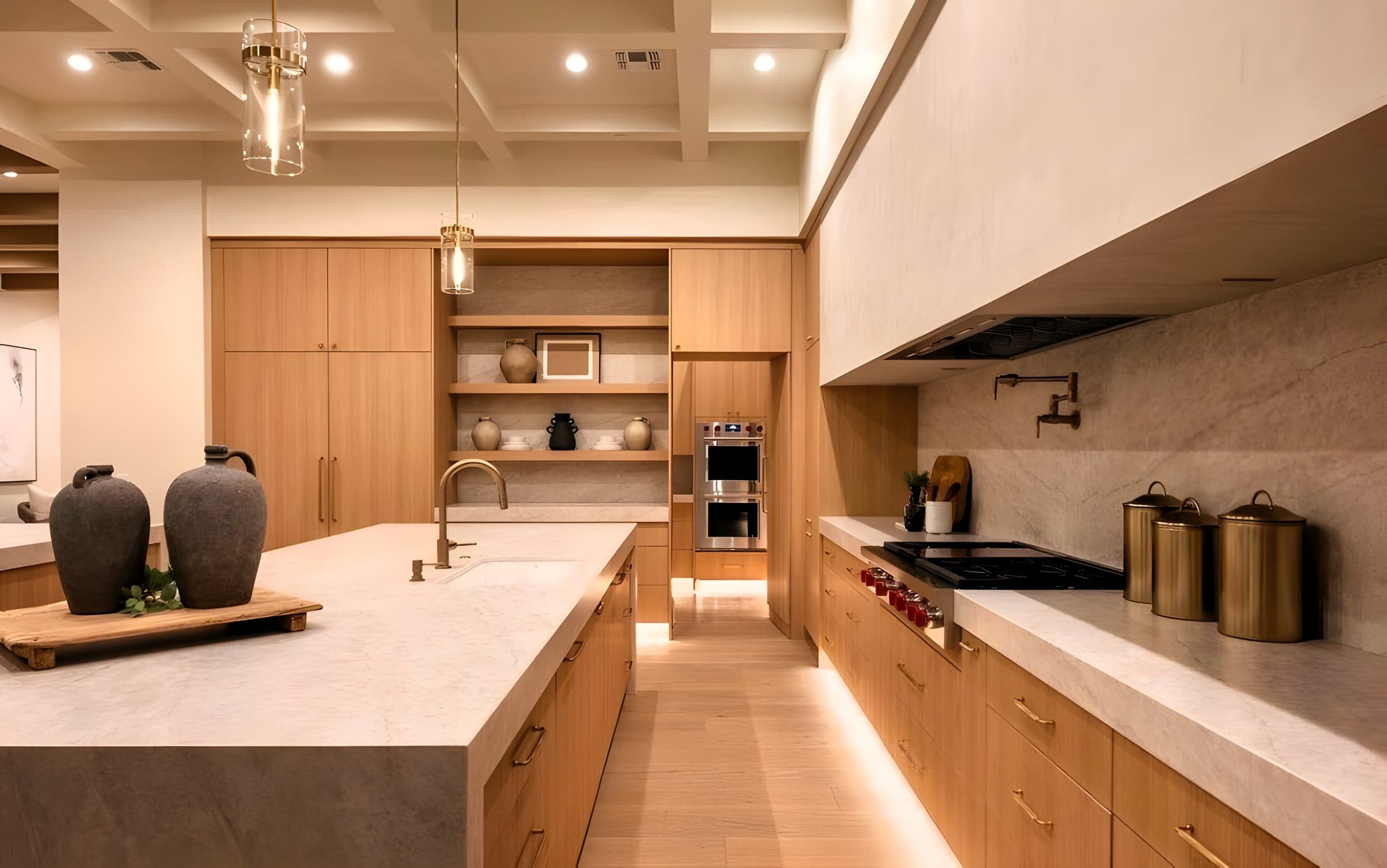 Kitchen Range with Brass Detail