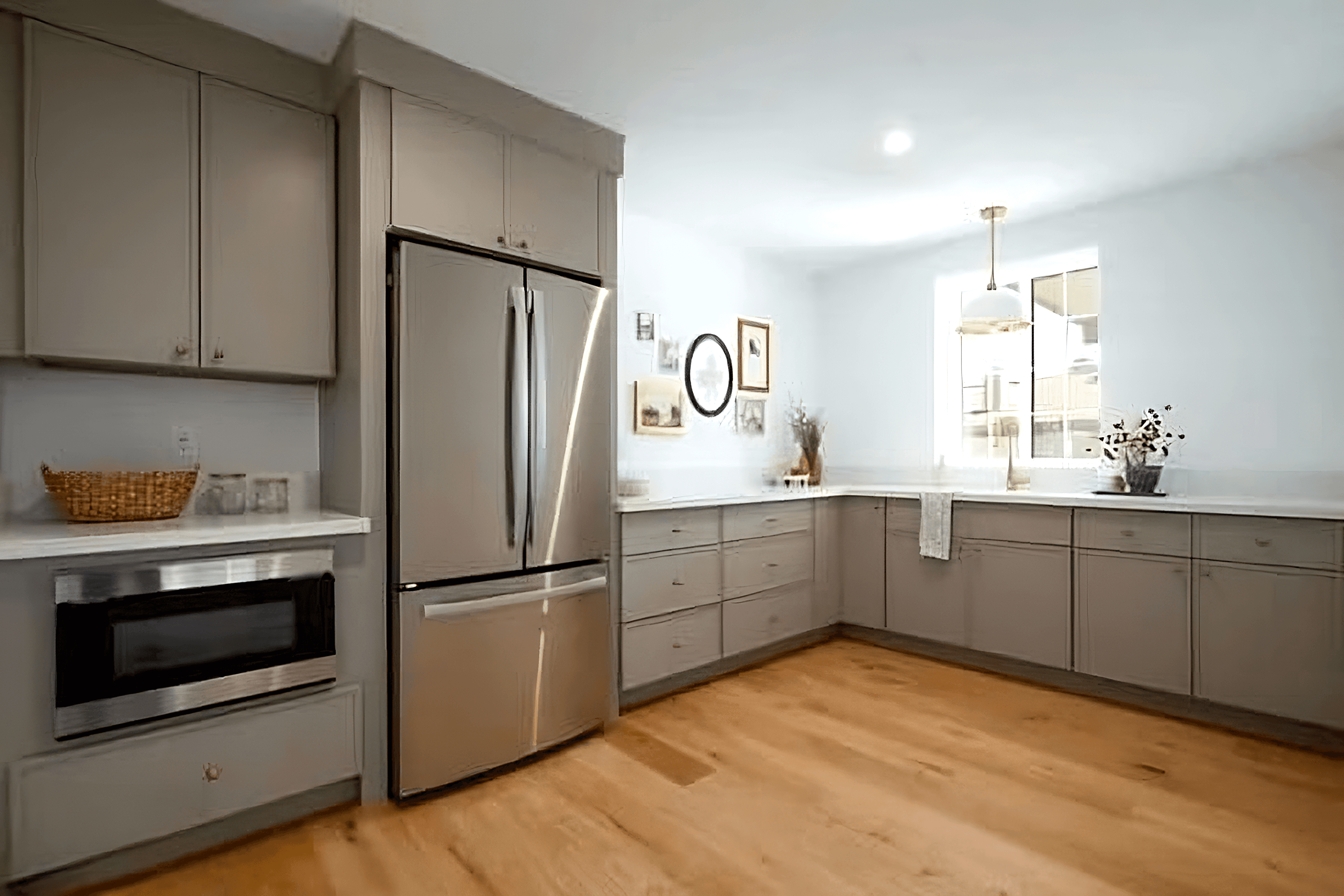 Paradise Valley kitchen with sage cabinetry and integrated appliances