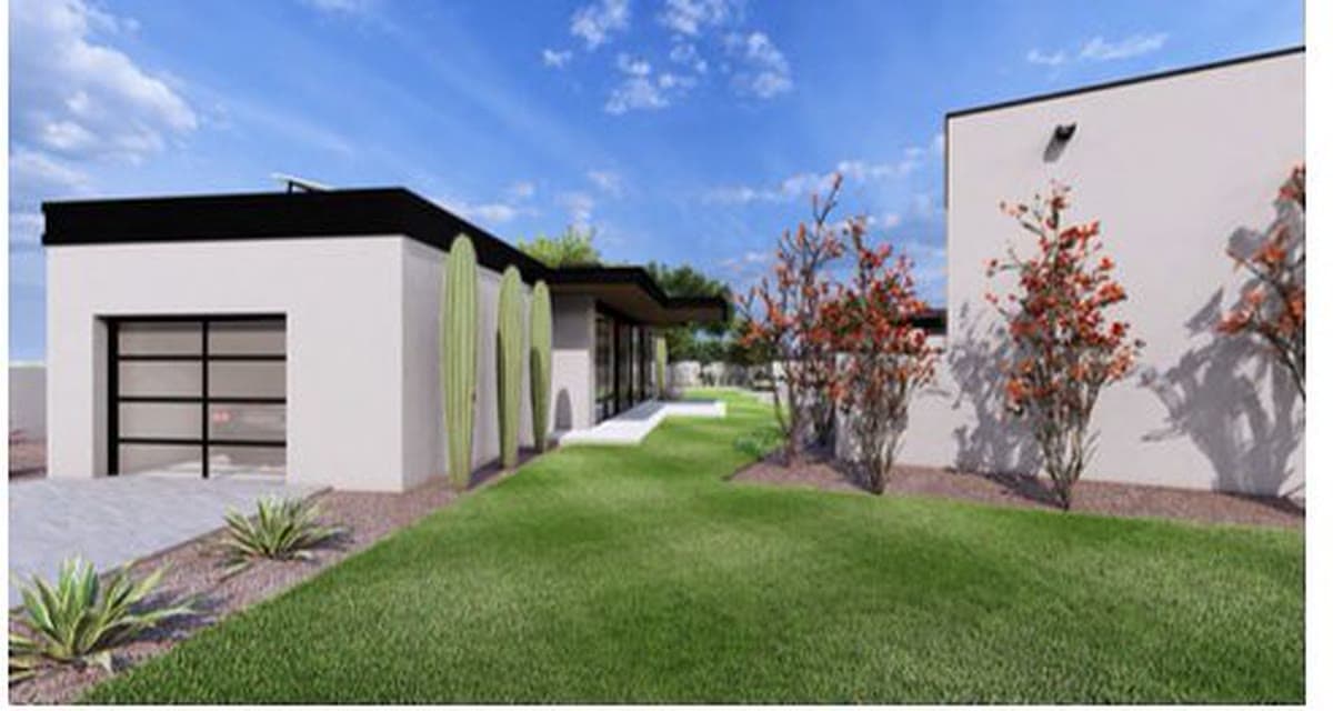 Rendering of the garage side of the estate in progress in Paradise Valley